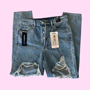 NWT Simple Society Authentic Denim Super High Rise Mom Jeans Size 9/29‎